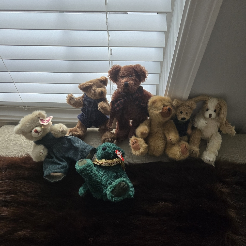 Ty Stuffed Animals Collection - Brown, Cream, Green